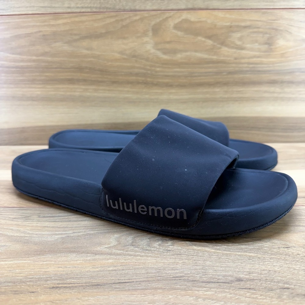 Lululemon Restfeel Slide Mens 11 Black Summer Vacation Resort Pool Minimalist